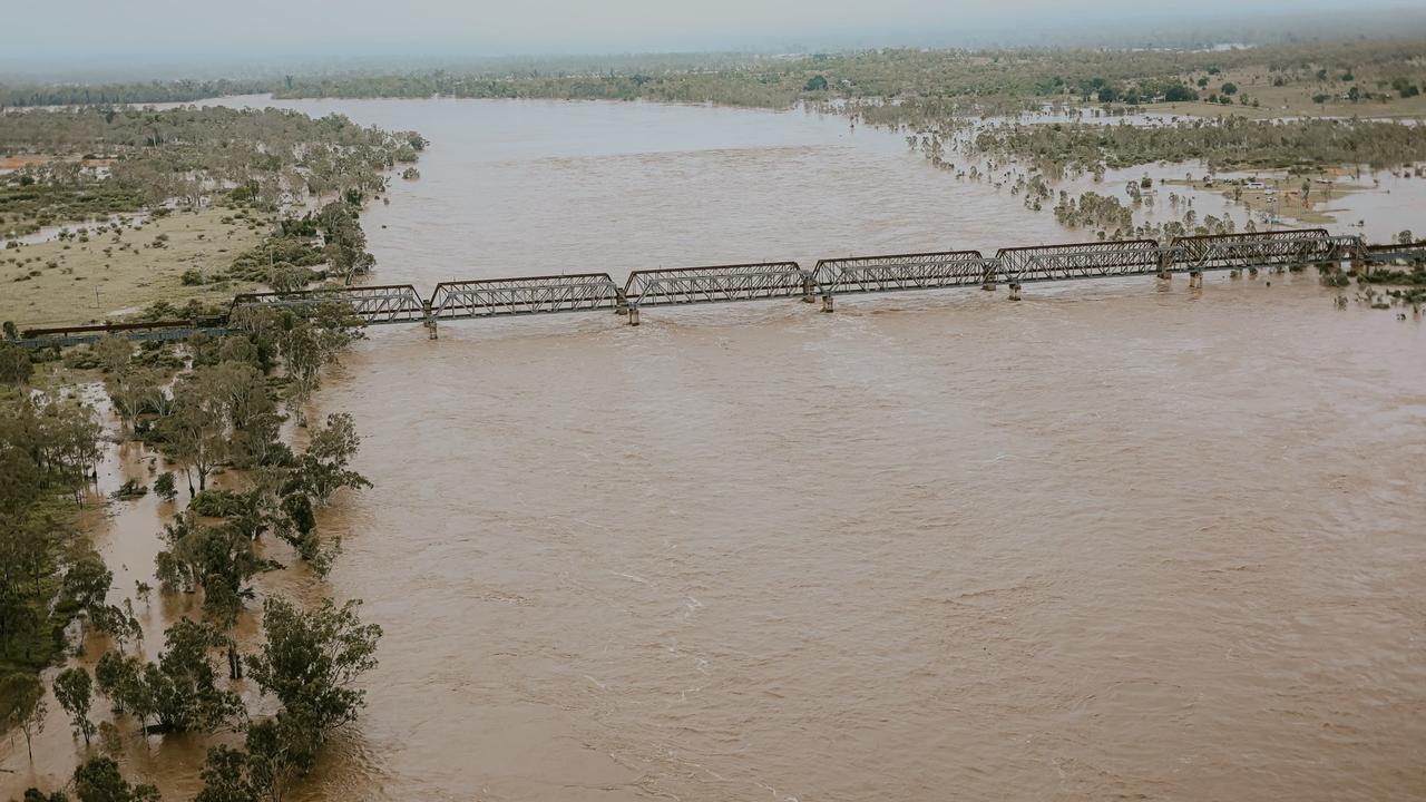 Photos taken from the Heliway helicopter offering $80 flights across the Burdekin River at the Flinders Hwy for essential travel. Feb 3, 2pm. Credit: Billie Scott Photography