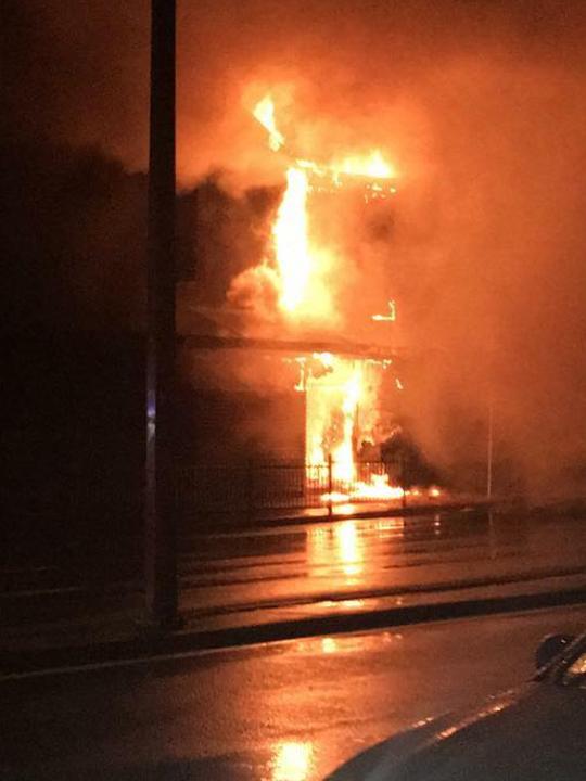 A passer-by captures the fire. Picture: Facebook