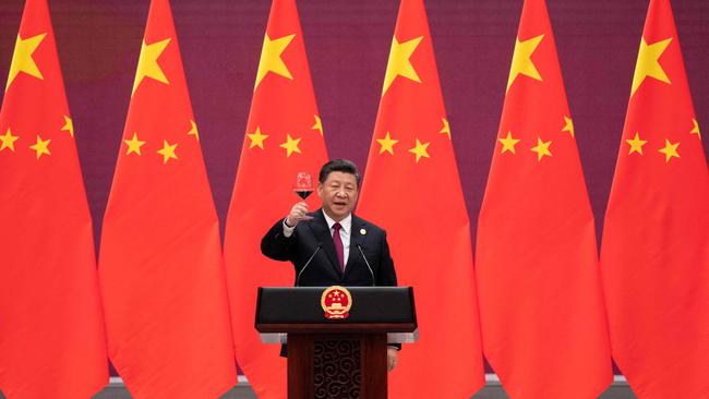 China's President Xi Jinping raising a toast during the Belt and Road Forum in Beijing in 2019.