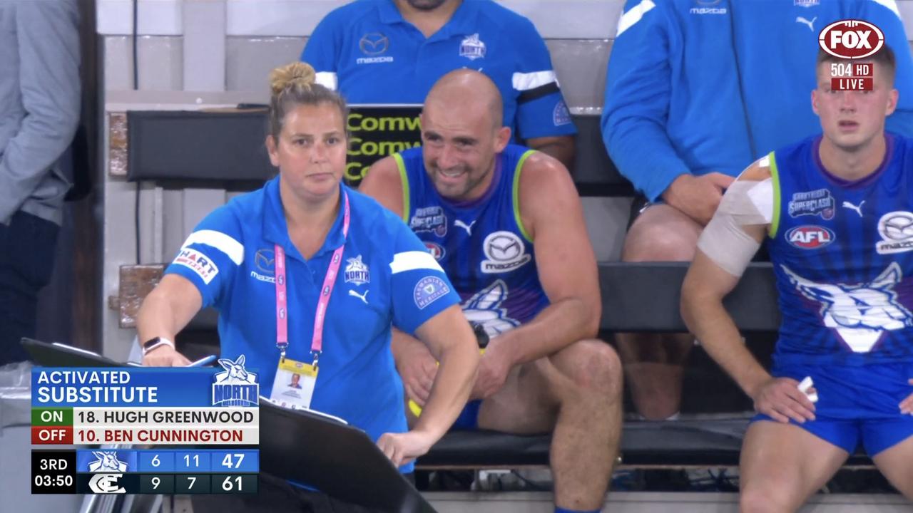 Ben Cunnington was subbed out of the match.