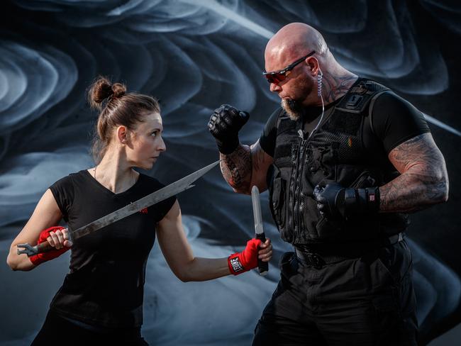 Actors Ruth Fallon and Wayne Mattei both hope to be a part of the Mortal Kombat reboot to be shot in South Australia this year. Picture: Matt Turner.