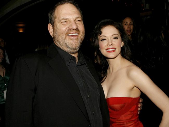 Producer Harvey Weinstein (L) and actress Rose McGowan in 2007. Picture: Getty