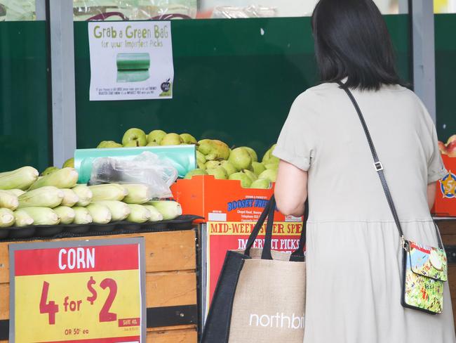 SYDNEY, AUSTRALIA -  Newswire Photos MARCH 14 2023 - A member of the public is seen buying produce and groceries in Sydney as the Cost of living continues to rise. Picture: NCA Newswire / Gaye Gerard.