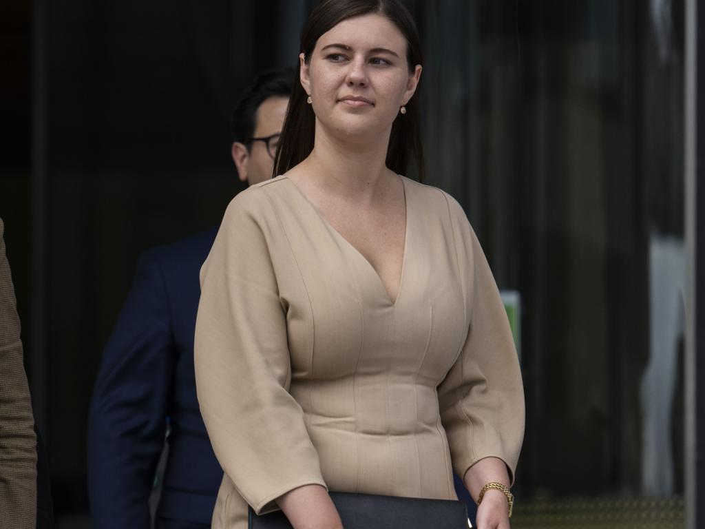 Brittany Higgins outside court in Canberra. Picture: Martin Ollman/Getty Images