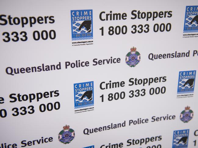 Queensland Police Service Crime Stoppers 1800 phone number and sign, Friday, July 24, 2015. Photo Kevin Farmer / The Chronicle