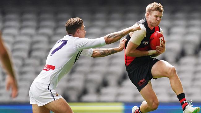 Michael Hurley is a crucial figure in defence for Essendon.