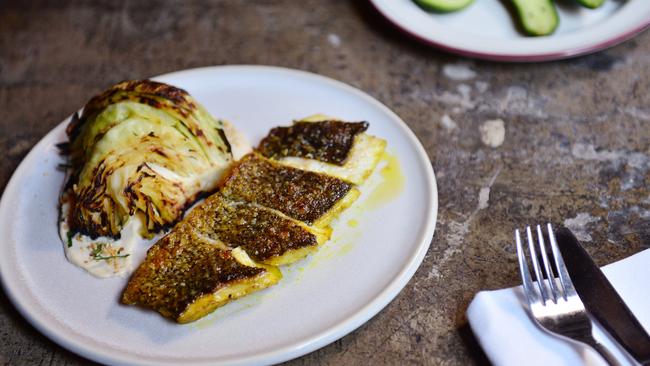 Vote 1 for Murray Cod with charred cabbage. Picture: Nicki Connolly