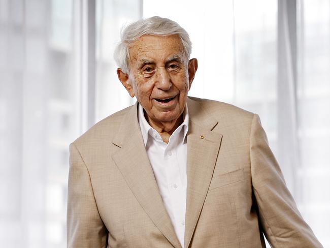 DAILY TELEGRAPH - 3.12.24*** STRICT EMBARGO UNTIL DEC 8 ***MUST CHECK WITH PIC ED BEFORE PUBLISHING Billionaire property developer Harry Triguboff pictured in the penthouse of the Meriton Tower on Kent St in the city. Picture: Sam Ruttyn