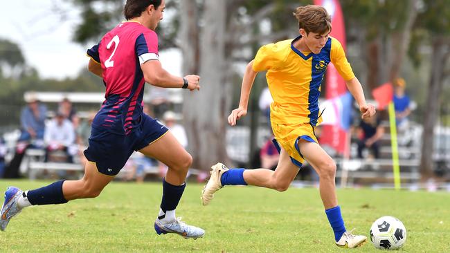 GPS first XI soccer, Brisbane SHS v Toowoomba Grammar. Saturday April 29, 2023. Picture, John Gass