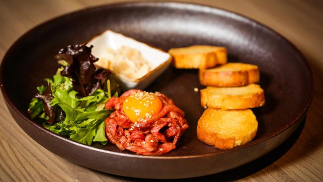 Hida wagyu in tartare form is a terrific way to try this rare Japanese beef. Pictures: Nicole Cleary