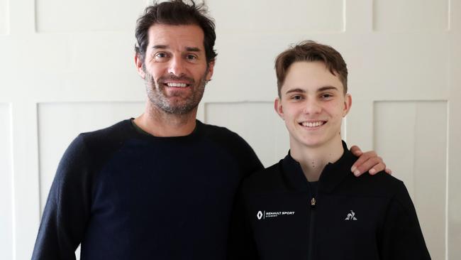 Australian F1 legend Mark Webber with rising star Oscar Piastri.