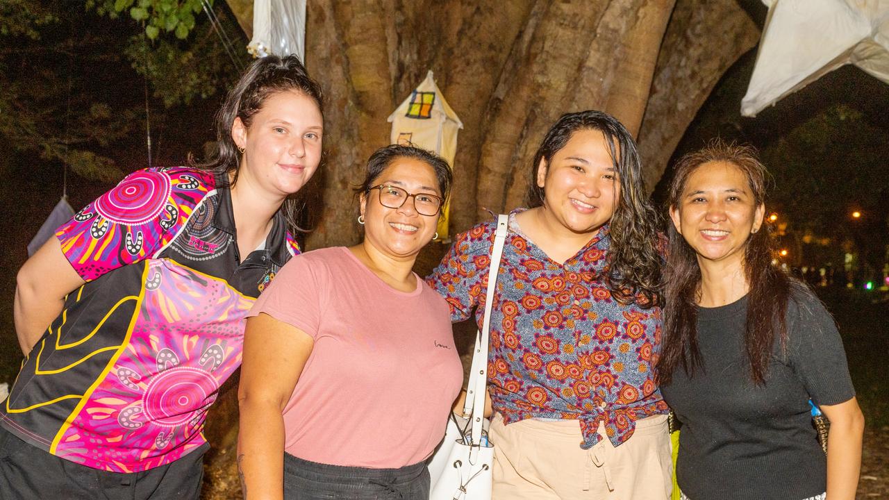 Bethany Henriksen, Jenny Hernandez, Lara Bautista and Aubrey Bautista at Daly Bay Illuminate Queens Park Goldsmith Street, East Mackay Thursday 5 October 2023 Picture:Michaela Harlow