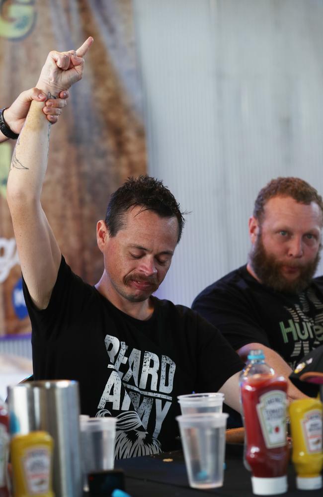 Billy, “Hulk Smash food” winner of the Dagwood dog competition at a previous Ekka. Picture: Annette Dew