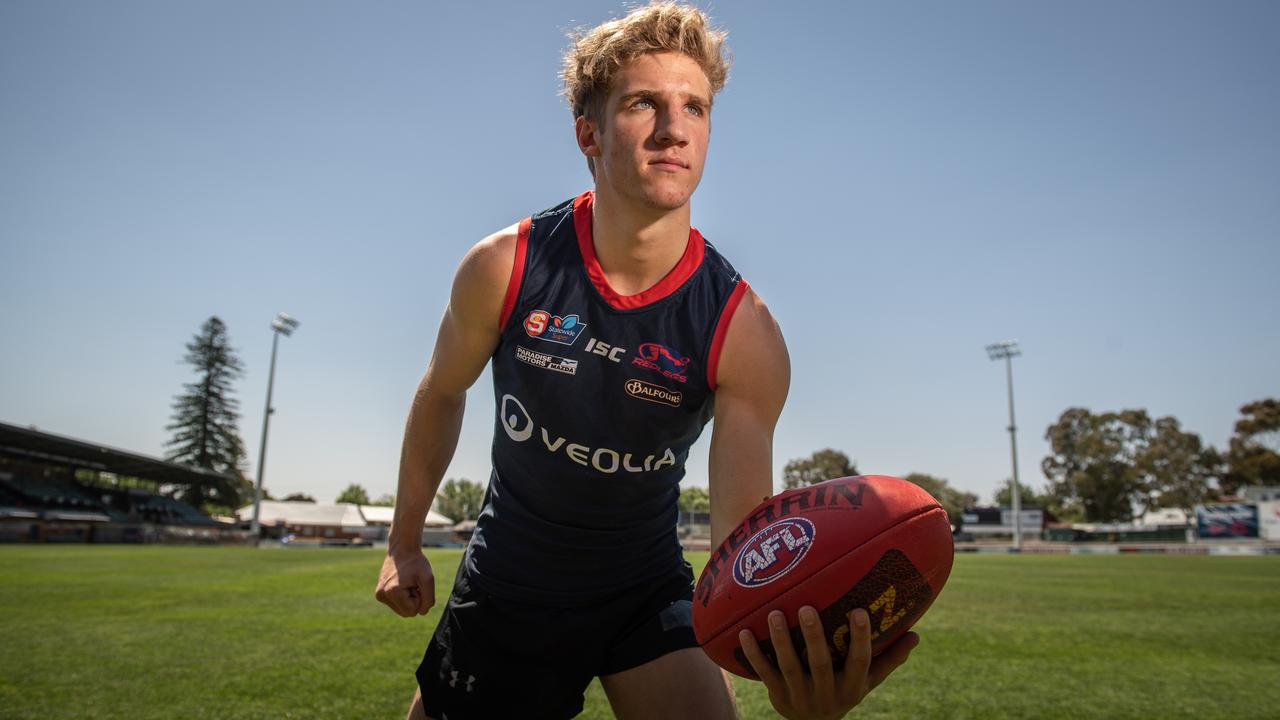 Norwood midfielder Dylan Stephens is on Port Adelaide’s AFL draft radar. Picture: Brad Fleet