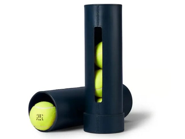 The Paradise Row Leather Tennis Ball Holder. Picture: Goop