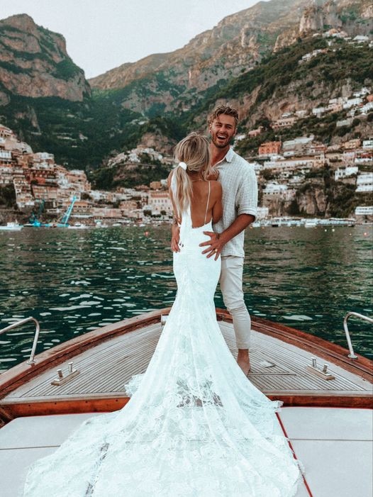 Sunshine Coast Instagram stars Chris Jensen and Tayla Made tied the note in an elopement ceremony in Positano, Italy, on May 23. Picture: Amalfitana Photographer