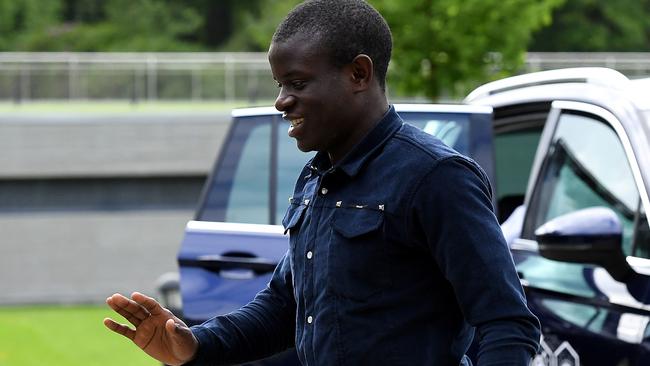 France's midfielder N'Golo Kante arrives at the French national football team training base in Clairefontaine on May 24, 2016, as part of the team's preparation for the upcoming Euro 2016 European football championships. / AFP PHOTO / FRANCK FIFE