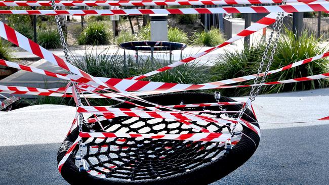 Francis Park in the Blacktown City Council, in Sydney's west, has closed playgrounds and exercise equipment in parks on the recommendation of the NSW Police. Picture: NCA NewsWire/Jeremy Piper