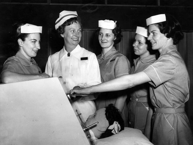 Vivian Bullwinkel with some of her nursing staff at Fairfield Hospital.