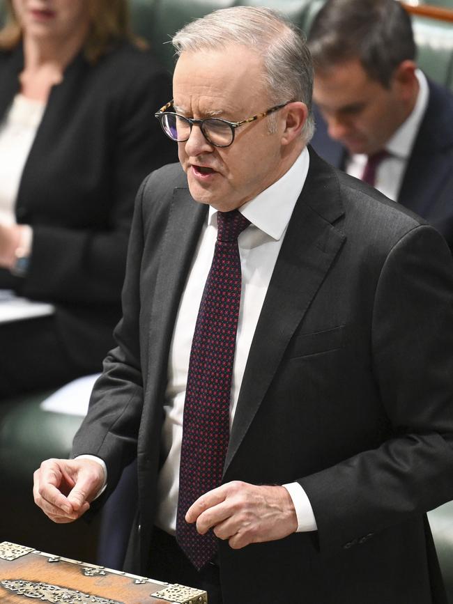 Prime Minister Anthony Albanese said there had been no defence exports to Israel. . Picture: NewsWire / Martin Ollman