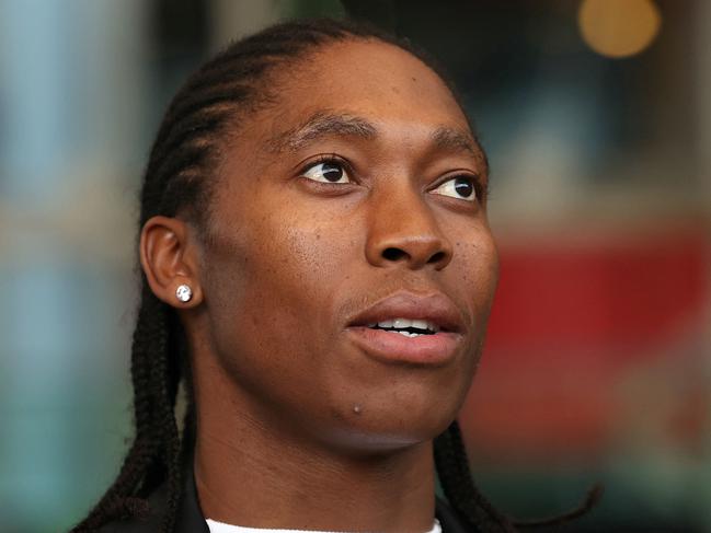 South Africaâs double Olympic champion runner Caster Semenya looks on as she arrives at the European Court of Human Rights (ECHR) for a hearing in Strasbourg, eastern France on May 15, 2024. Caster Semenya's costly legal marathon enters its last lap as the highest chamber of the European Court of Human Rights (ECHR) begins a hearing into whether the double Olympic champion can be required to lower her testosterone levels to compete. (Photo by Frederick FLORIN / AFP)