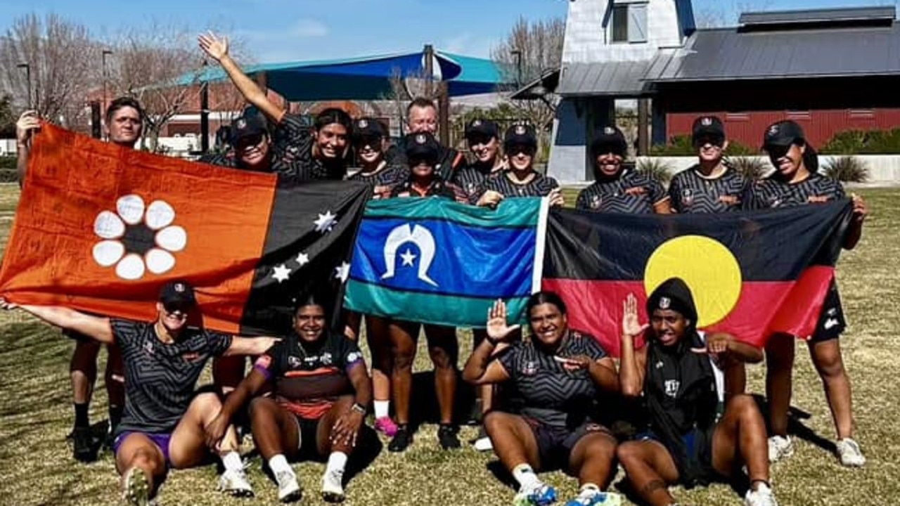 NRL NT Titans women performing at Las Vegas Nines.