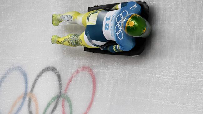 Narracott hopes a good result will encourage girls to follow her in the sport of skeleton racing. Picture: AFP