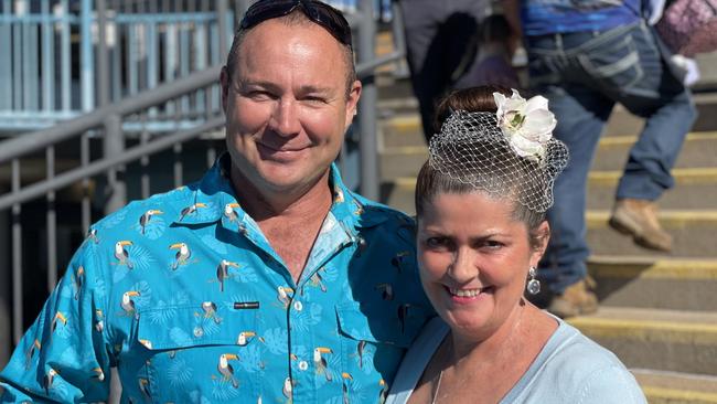 Chris and Gemma Rosin at the Gympie Races on June 15, 2024.