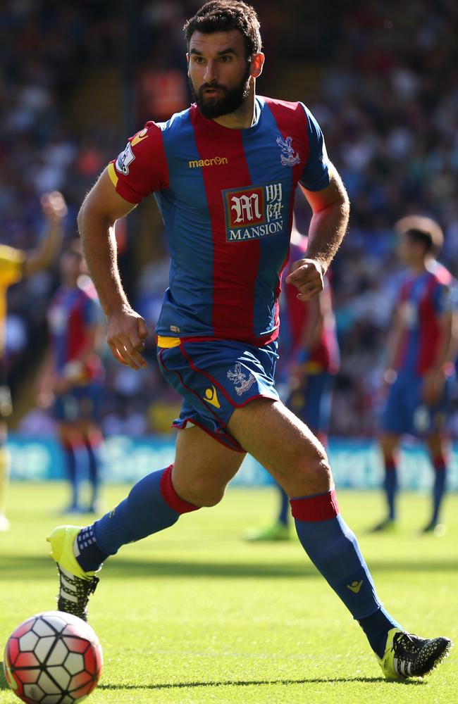 Mile Jedinak in action for Crystal Palace against Aston Villa at Selhurst Park.