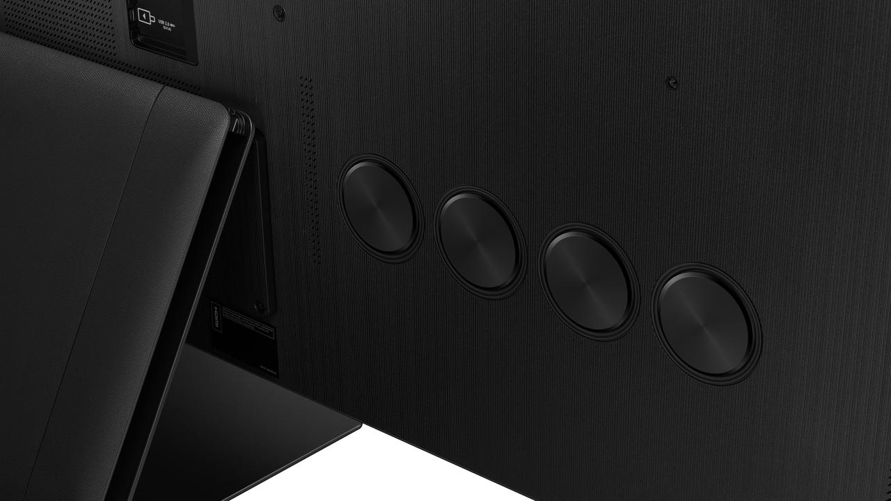 The speakers on the back of the QN900C.