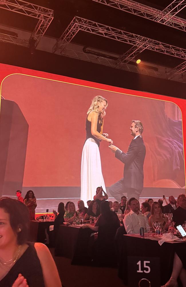 The proposal at Friday night's Australian Tourism Awards. Picture: supplied