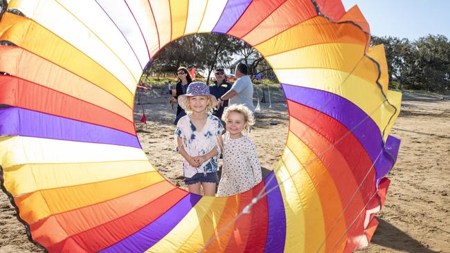 Saskia and Willa Godbee from Moranbah at the Sarina Beach Coconut Festival. Picture: Michaela Harlow