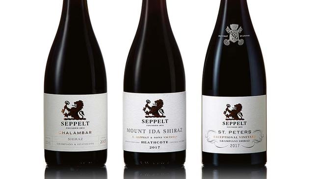 2017 Seppelt Chalambar Grampians Heathcote Shiraz; 2017 Seppelt Mount Ida Heathcote Shiraz; 2017 Seppelt St Peters Grampians Shiraz