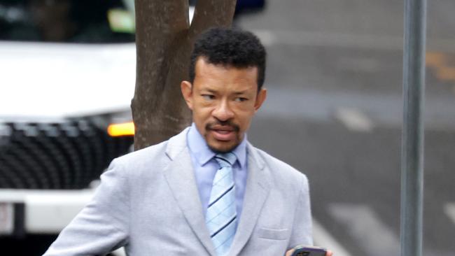 Stephen Arulogun in the courts precinct in Brisbane’s CBD. Picture: Steve Pohlner