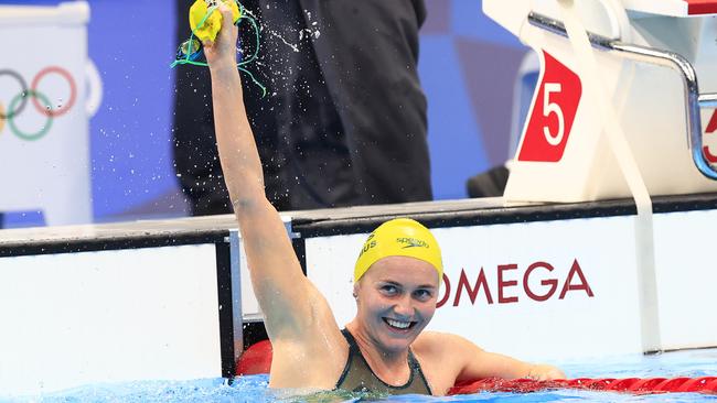 Australia's Ariarne Titmus wins gold in the Women's 400m Freestyle final at the Tokyo Aquatics Centre during the Tokyo 2020 Olympics. Pics Adam Head