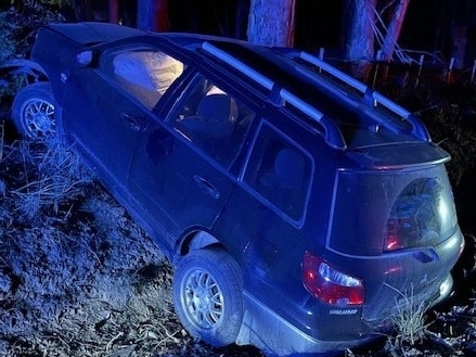 A woman has escaped serious injury after she crashed on the Riddoch Highway, near Lochaber, on Friday night. PICTURE: SAPOL