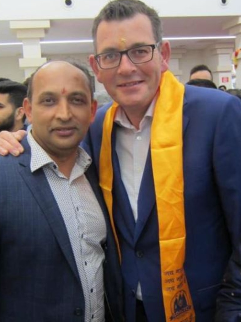 Vinayak Kolape with Premier Daniel Andrews. Picture: Facebook