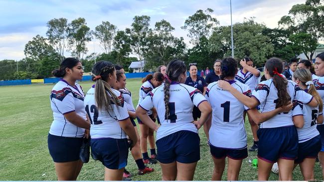 The Ipswich State High open schoolgirls team playing in the 2021 Titans Cup competition.