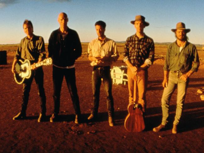 Australian band Midnight Oil in the Diesel and Dust era.