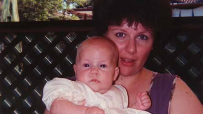 Kathleen Folbigg with her baby daughter Sarah, who died when she was only 10 months old.