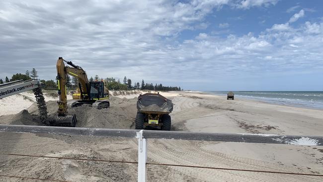 Sand carting at Semaphore beach in October last year. Picture: Paula Thompson