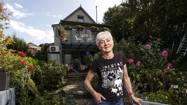 Airbnb host Yvette Watt at her West Hobart home. Picture: Zak Simmonds