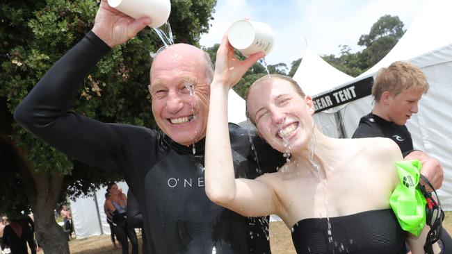 Lorne 2025 Pier To Pub swimfather daughter John Huigwaard 12 th swim and Joanna Riches first swimPicture: Mark Wilson