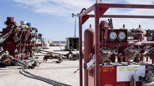 Hydraulic fracking machinery at an oil well in Texas. Picture: Bloomberg