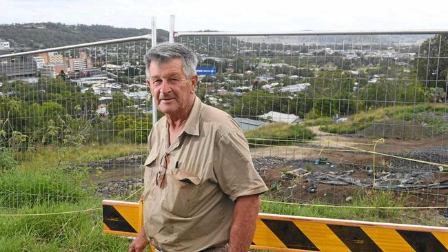 Landowner Ken Allport is expected to speak in the public access session at the April 9 Council meeting regarding the landslip and reformation of the embankment along Beardow St, Lismore Heights, where historic industrial waste including coke and slag like materials, as well as bonded asbestos, was encountered. Picture: Marc Stapelberg