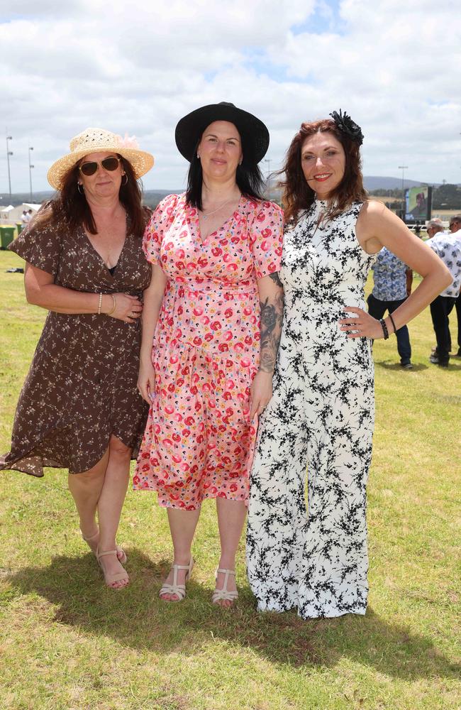 Jasmine, Donna and Sam at the Pakenham Cup. Picture: Brendan Beckett