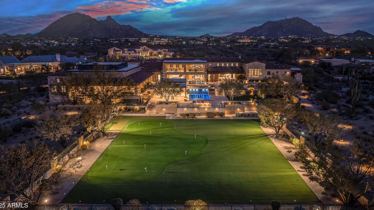 A look at the sprawling property that has its own underground basketball court and golf course. Picture via David Newman Partners