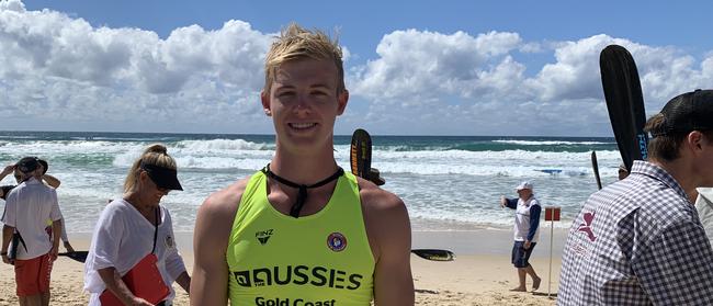 Ryan Blenkinship is flying the flag for Mindil Beach SLSC at the Aussies.