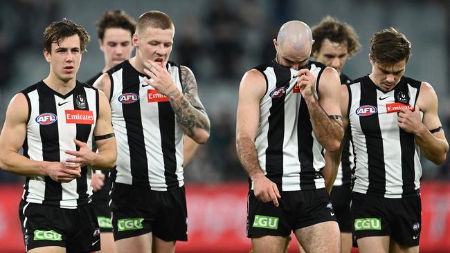 Close, but no cigar, as mistakes cost the Pies. Picture: Getty Images