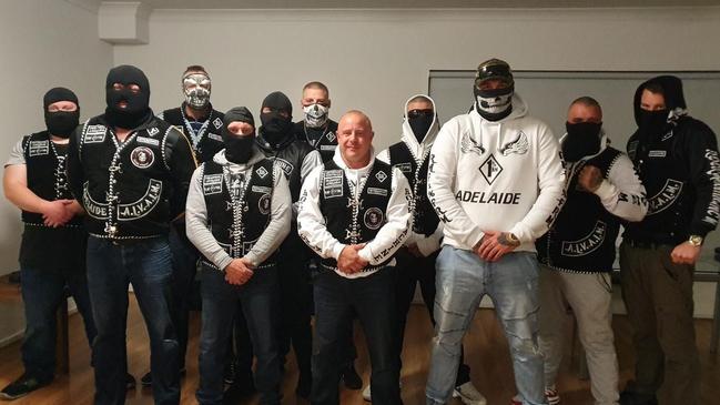 Alex Ilich, centre, the leader of bikie gang Rock Machine. Picture FACEBOOK